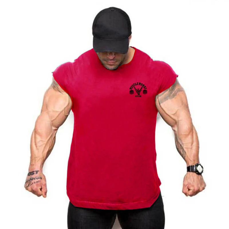 Apex Ritual – Men's Cotton Stringer Tank Top – Sleeveless Bodybuilding Gym Vest