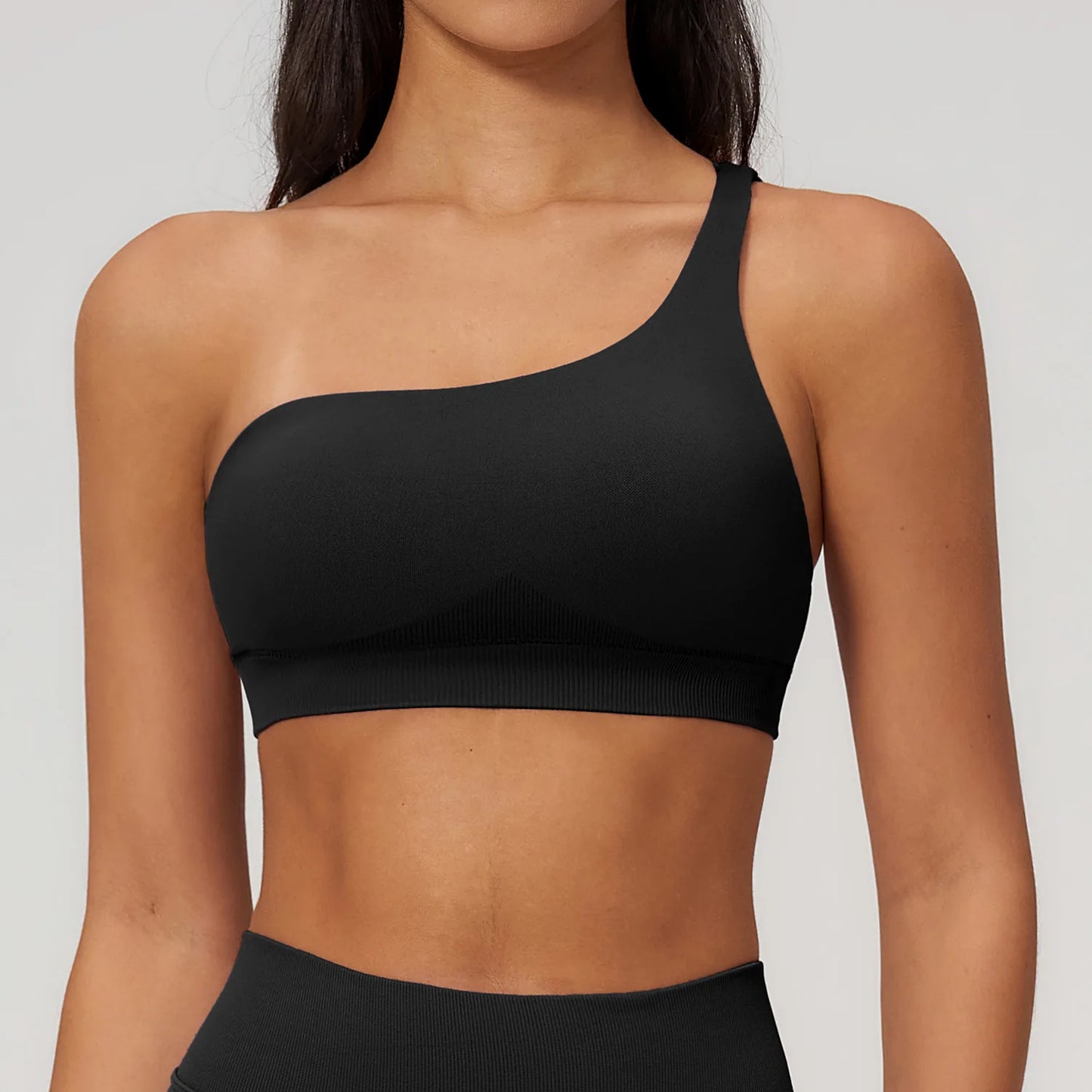 Apex Ritual – Seamless Sport Bra Women – Breathable Shockproof Oblique Shoulder Yoga Bra Sportswear