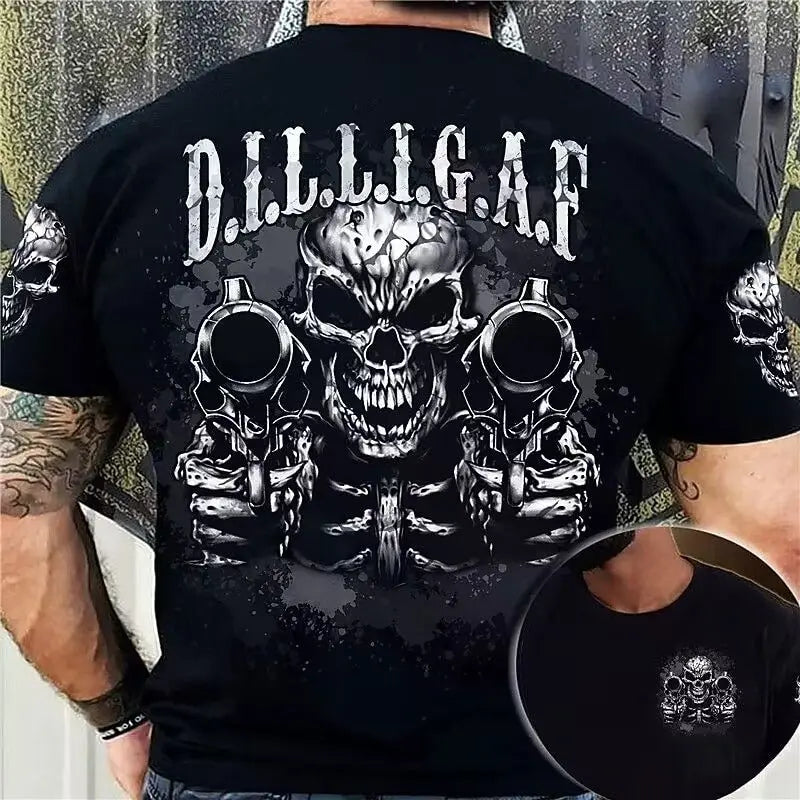 Apex Ritual – Skull Digital Print T-Shirt – Bold Graphic Crewneck Streetwear Tee