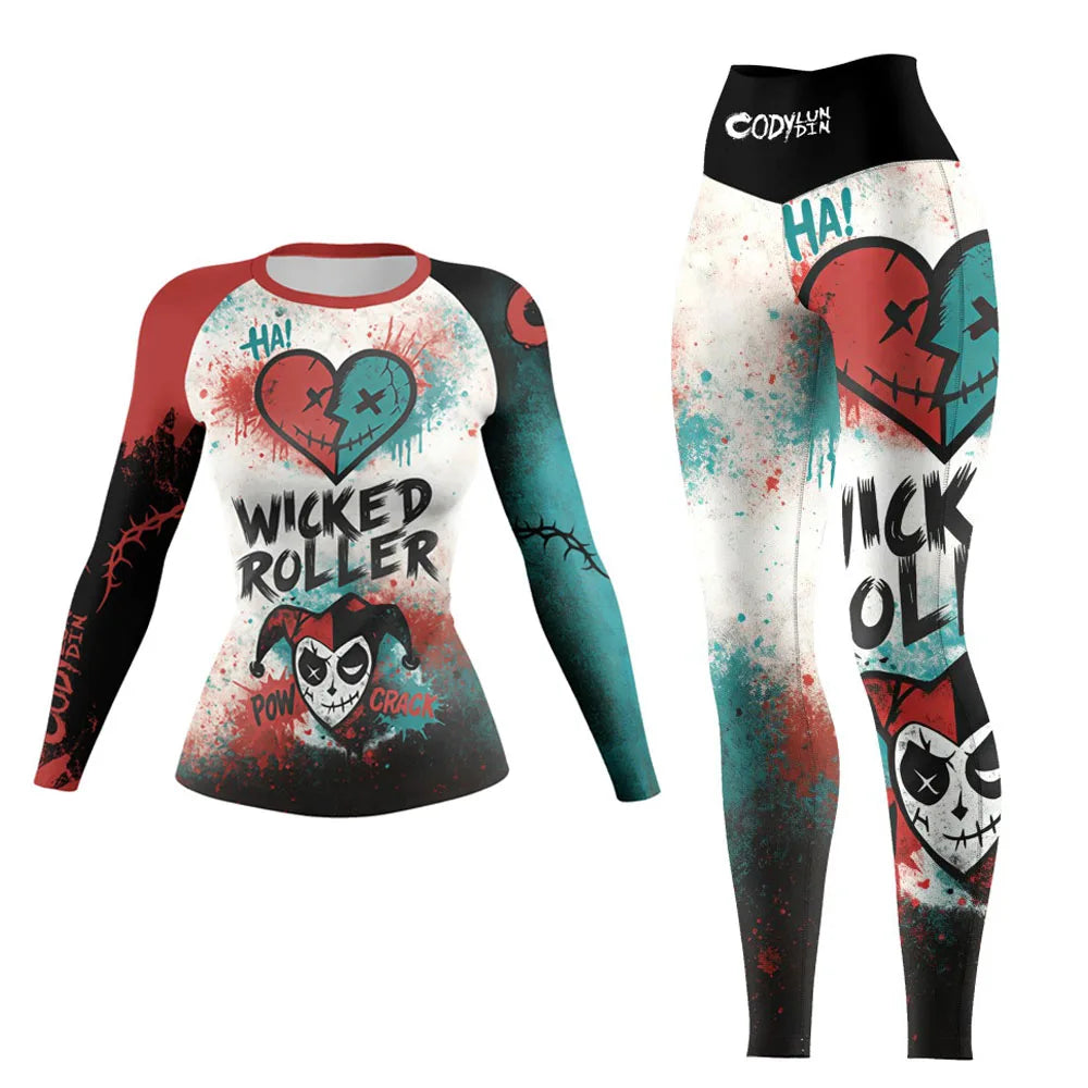 Apex Ritual – Women's Boxing Leggings & Rashguard Set – No-Gi BJJ Muay Thai Martial Arts Compression