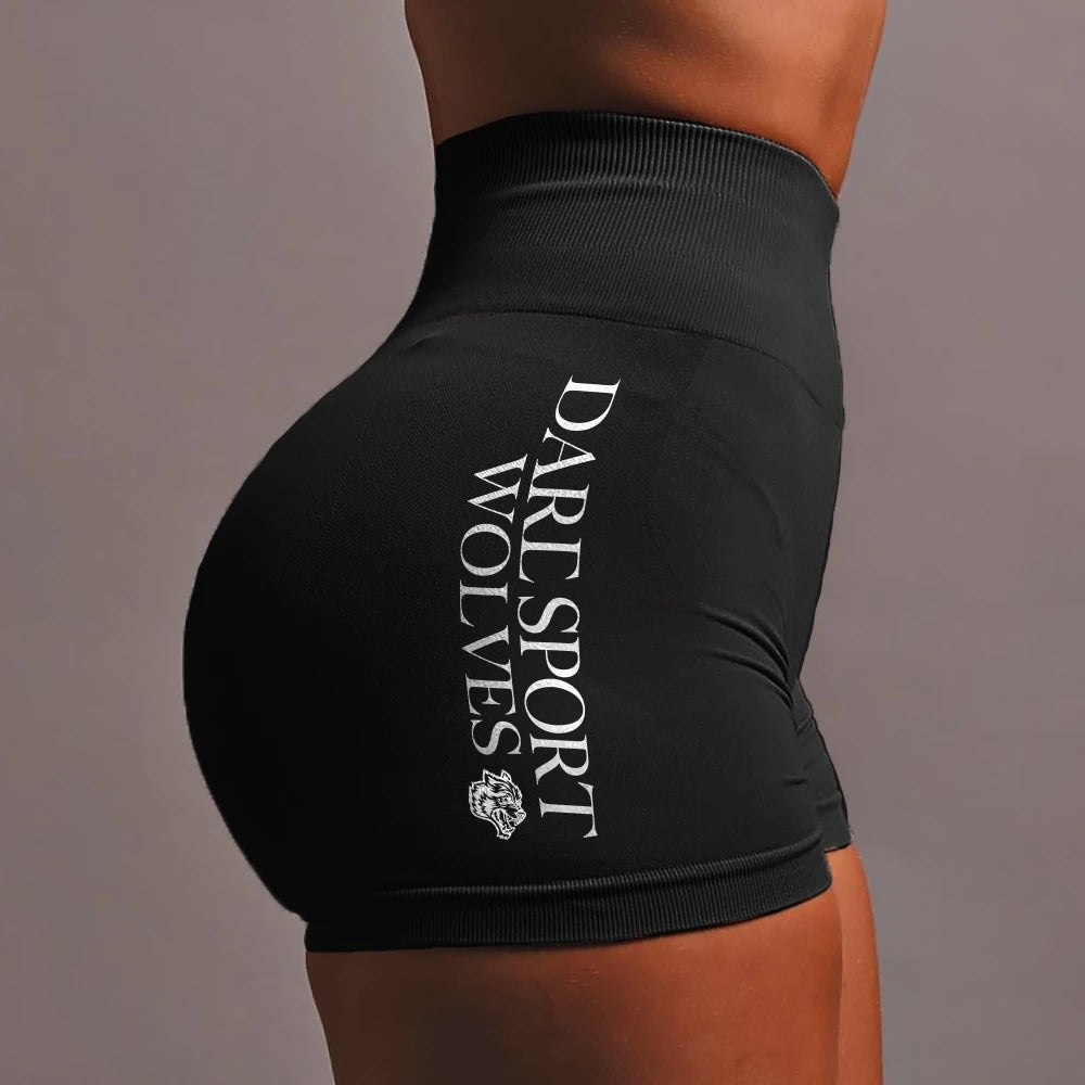 Apex Ritual – Women's High-Waist Peach Shorts – Seamless Knitted Fitness Yoga Pants