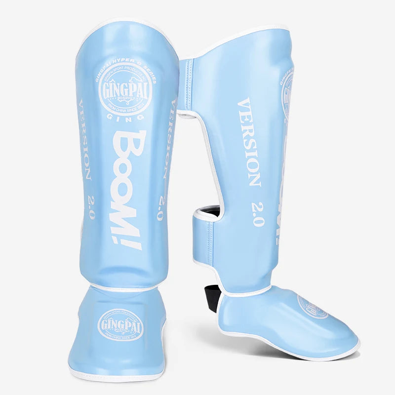 Apex Ritual – PU Leather Boxing Shin Guards – MMA & Muay Thai Ankle Protector Shin Pads