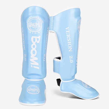 Apex Ritual – PU Leather Boxing Shin Guards – MMA & Muay Thai Ankle Protector Shin Pads
