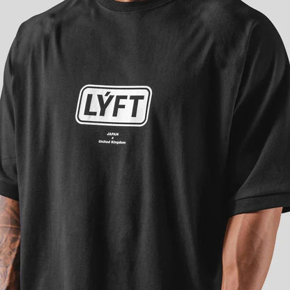 Apex Ritual – Oversized Men's Letter Print Sports Tee – Training Streetwear T-Shirt