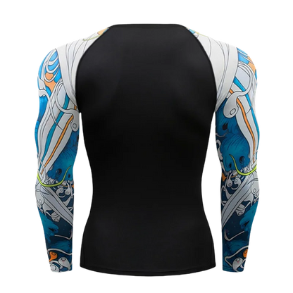 Apex Ritual – MMA Long Sleeve Rashguard – BJJ Muay Thai Compression Shirt Gym Boxing Jersey