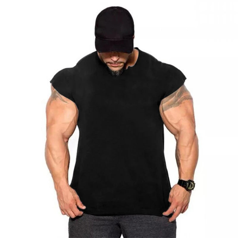 Apex Ritual – Men's Cotton Stringer Tank Top – Sleeveless Bodybuilding Gym Vest