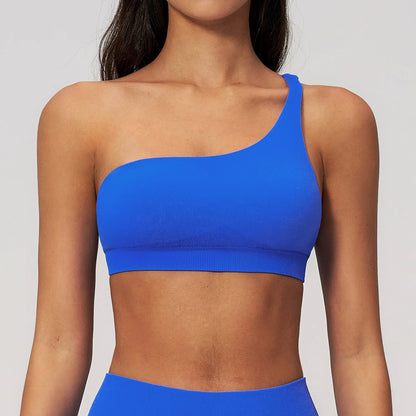 Apex Ritual – Seamless Sport Bra Women – Breathable Shockproof Oblique Shoulder Yoga Bra Sportswear