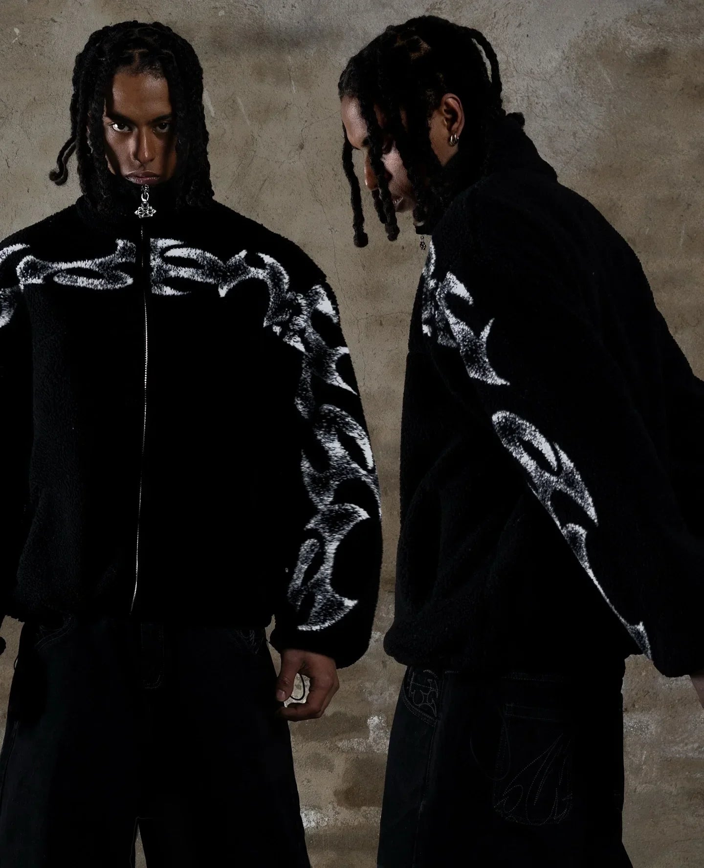 Apex Ritual – Street Cool Original Graphic Printed Jacket – Upright Collar Zipper Retro Hip Hop