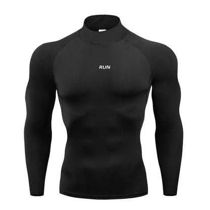 Apex Ritual – Men's Long Sleeve Compression Running Shirt – Turtleneck Quick-Dry Sports Top