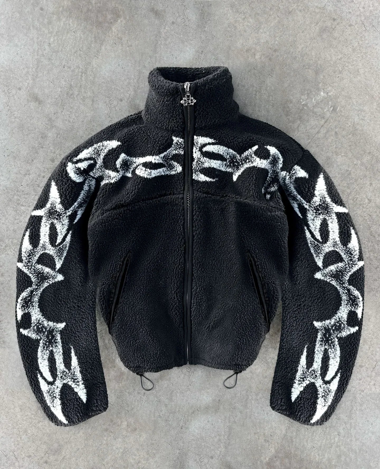 Apex Ritual – Street Cool Original Graphic Printed Jacket – Upright Collar Zipper Retro Hip Hop