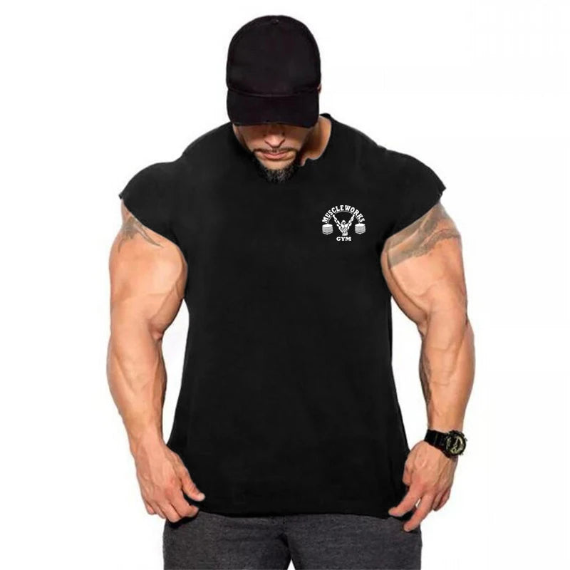 Apex Ritual – Men's Cotton Stringer Tank Top – Sleeveless Bodybuilding Gym Vest