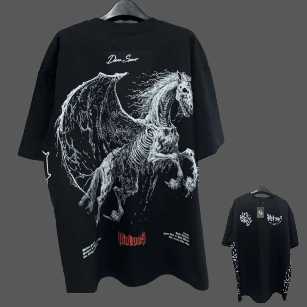 Apex Ritual – Anime Print Men's Crewneck T-Shirt – Loose Casual Fitness Training Cotton Tee