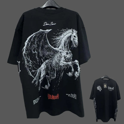 Apex Ritual – Anime Print Men's Crewneck T-Shirt – Loose Casual Fitness Training Cotton Tee