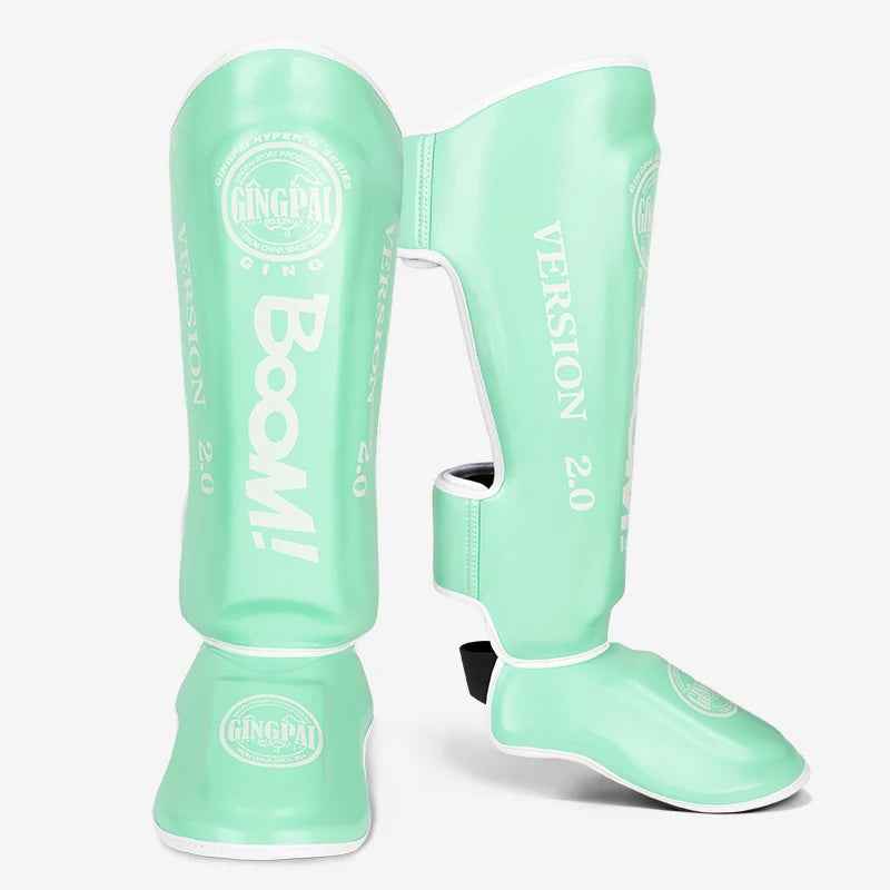 Apex Ritual – PU Leather Boxing Shin Guards – MMA & Muay Thai Ankle Protector Shin Pads