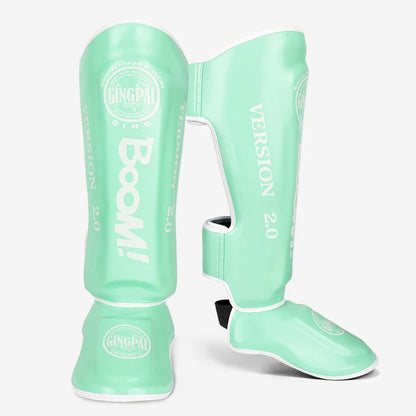 Apex Ritual – PU Leather Boxing Shin Guards – MMA & Muay Thai Ankle Protector Shin Pads