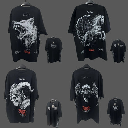 Apex Ritual – Anime Print Men's Crewneck T-Shirt – Loose Casual Fitness Training Cotton Tee