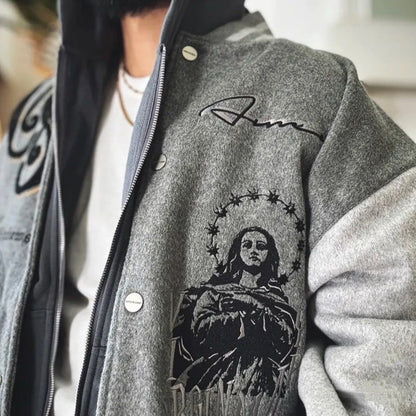 Apex Ritual – Trendy Heavy Embroidered Baseball Jacket – American High Street Y2k Hip-Hop  Jacket