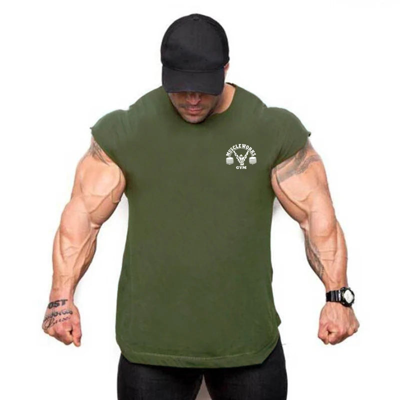 Apex Ritual – Men's Cotton Stringer Tank Top – Sleeveless Bodybuilding Gym Vest