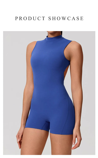 Apex Ritual – Sleeveless Yoga Bodysuit Women – High Stretch Push Up Fitness Jumpsuit
