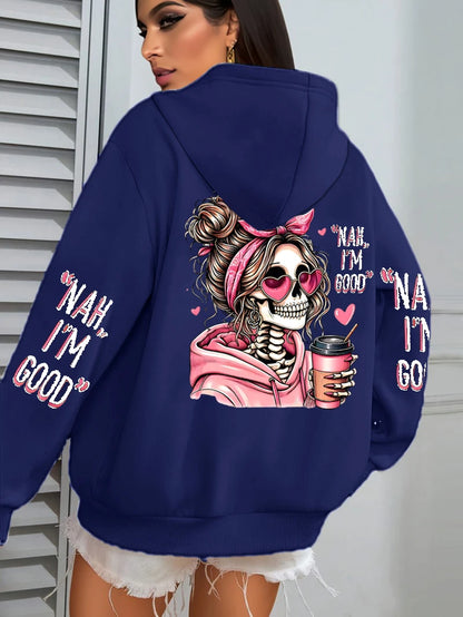Apex Ritual Women's Graphic Hoodie – Loose-Fit Fleece Pullover