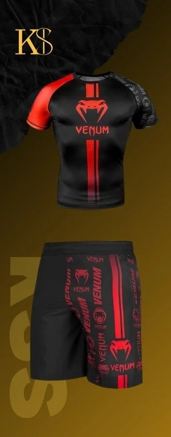 Apex Ritual – Men's Martial Arts & Boxing Casual Set – Short-Sleeve Shorts Set