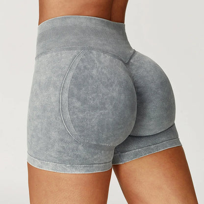 Apex Ritual – Women's High-Waist Yoga Shorts – Sand-Washed Squat-Proof Training Shorts