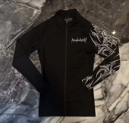 Apex Ritual – Men's Gym Zip-Up Printed Jacket – Oversized Streetwear Sports Fitness Bodysuit