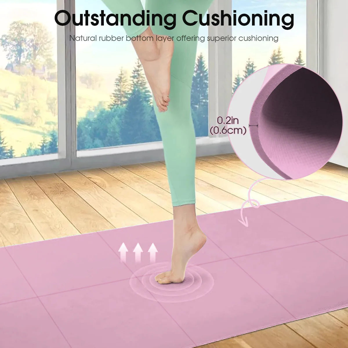 Apex Ritual – Yoga Mat Pilates Fitness Mat 3/4/6mm – Non-Slip Thick Exercise Cushion for Gym & Training