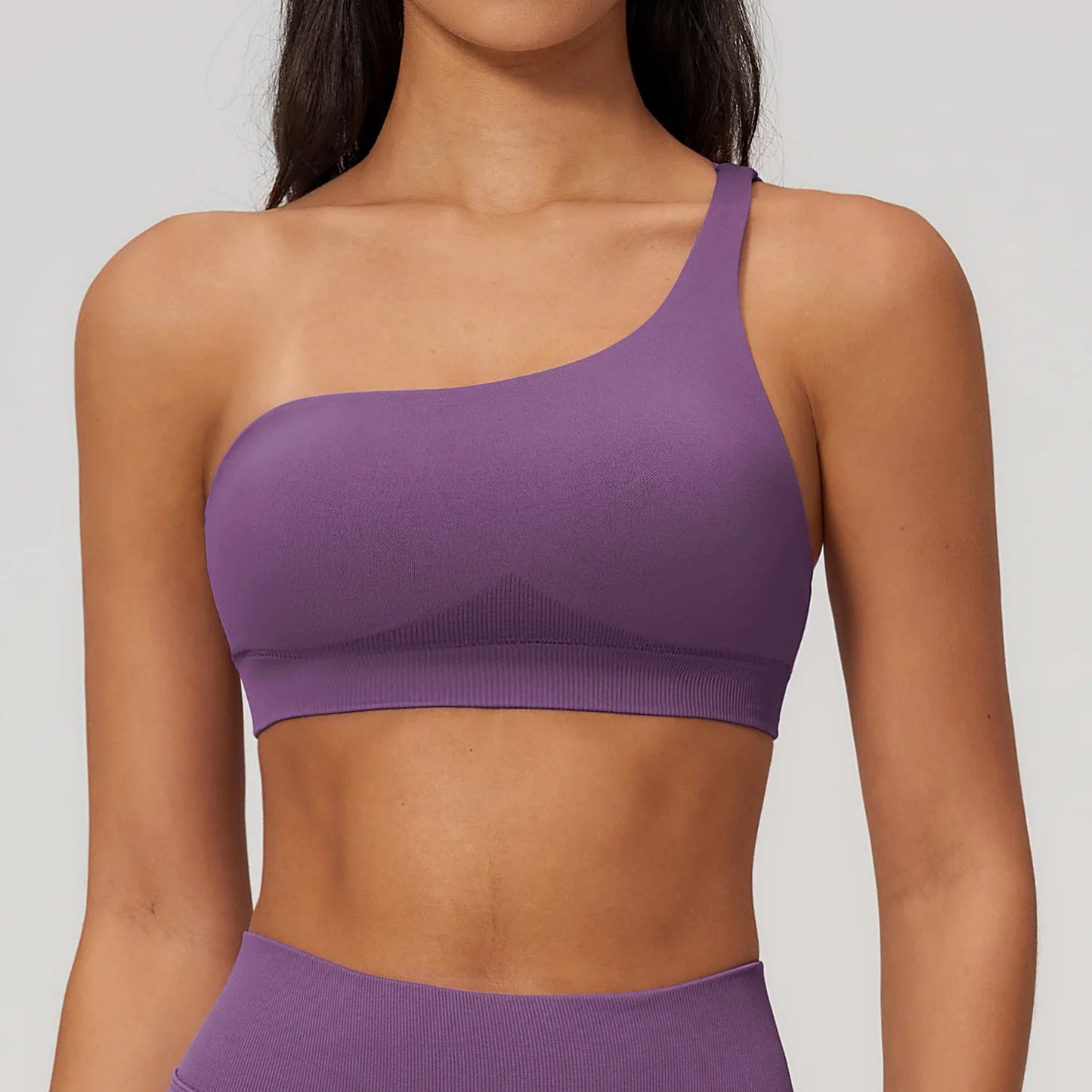 Apex Ritual – Seamless Sport Bra Women – Breathable Shockproof Oblique Shoulder Yoga Bra Sportswear