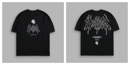 Apex Ritual – EINHERJAR Side By Side Oversized Tee – Y2K Gothic Hip Hop Couple T-Shirt