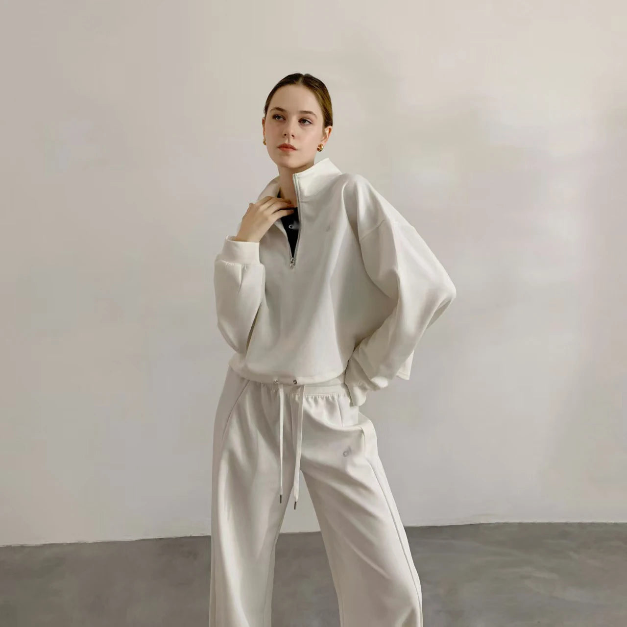 Apex Ritual – American Style Half Zipper Stand Collar Jacket Women – Yoga Running Set Long Sleeve