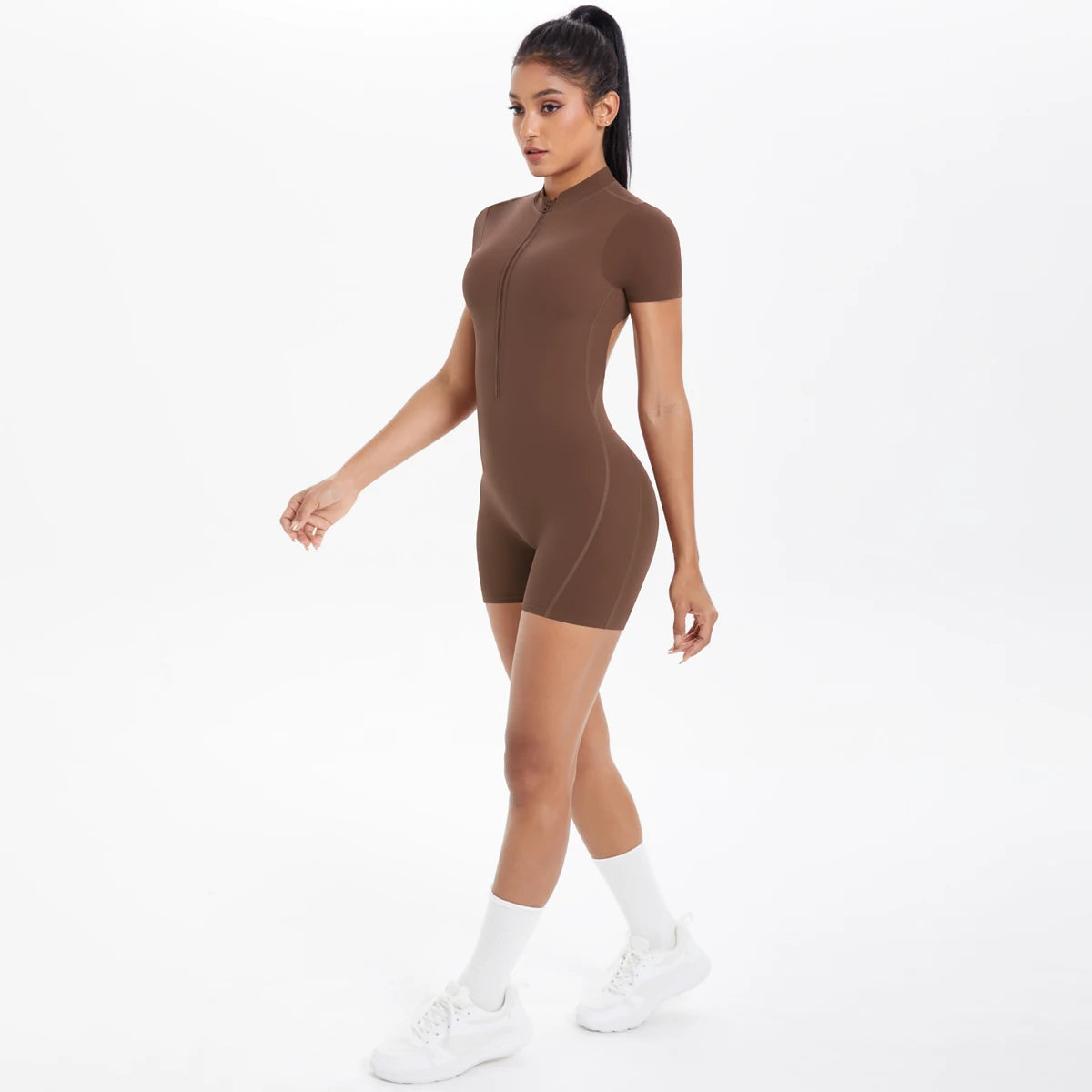 Apex Ritual – Women's One-Piece Training Jumpsuit – Zip-Front Workout Bodysuit