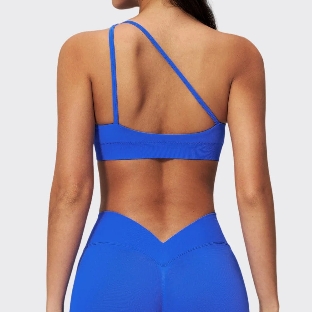 Apex Ritual – Seamless Sport Bra Women – Breathable Shockproof Oblique Shoulder Yoga Bra Sportswear