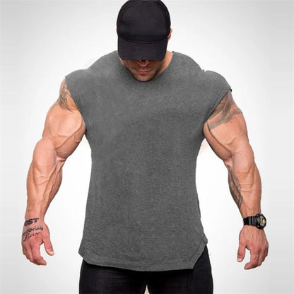 Apex Ritual – Men's Cotton Stringer Tank Top – Sleeveless Bodybuilding Gym Vest