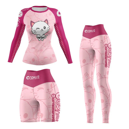 Apex Ritual – Women's MMA Tracksuit Set (4pcs) – BJJ Boxing Rashguard, Grappling & Muay Thai Shorts