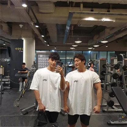 Apex Ritual – Men's Oversized Sports T-Shirt – Round Collar Cotton Summer Training Running Tee