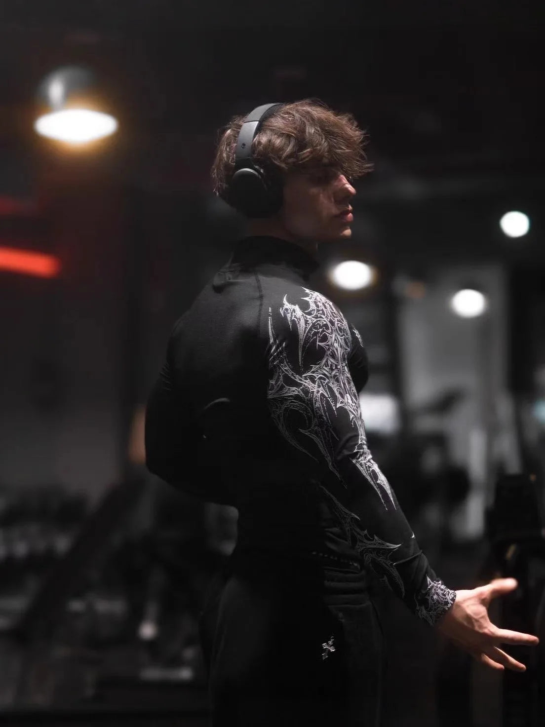 Apex Ritual – Men's Gym Zip-Up Printed Jacket – Oversized Streetwear Sports Fitness Bodysuit
