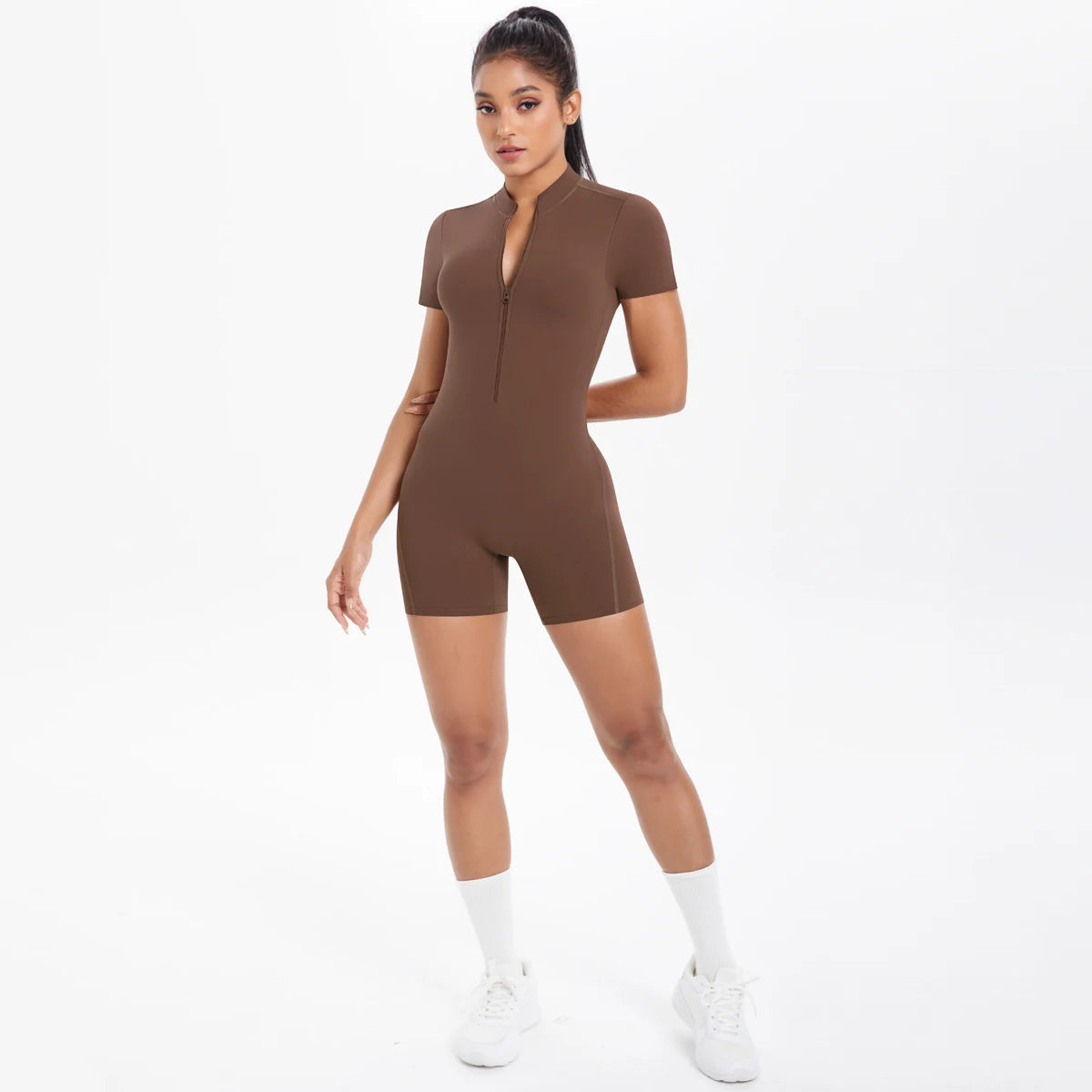 Apex Ritual – Women's One-Piece Training Jumpsuit – Zip-Front Workout Bodysuit