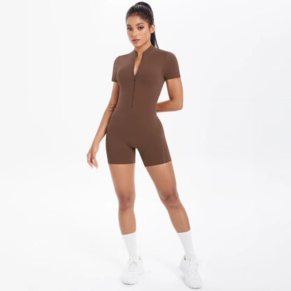 Apex Ritual – Women's One-Piece Training Jumpsuit – Zip-Front Workout Bodysuit