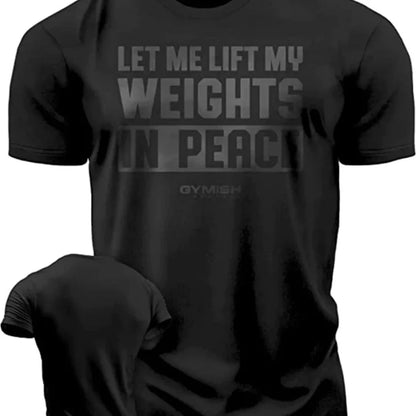Apex Ritual – GYM Letter Print Round Neck T-Shirt – Breathable Men's Sports Top