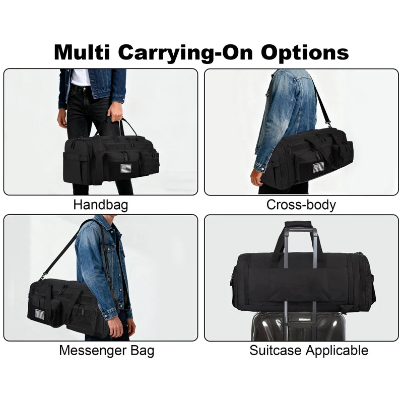 Apex Ritual 50L Travel Duffle Backpack – Gym Bag with Shoe Compartment & Wet Pocket