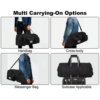 Apex Ritual 50L Travel Duffle Backpack – Gym Bag with Shoe Compartment & Wet Pocket