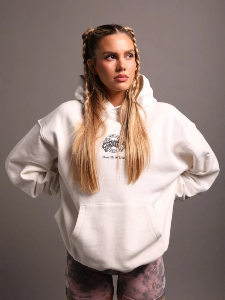 Apex Ritual – Retro Wolf Head Backprint Hoodie – Fleece Lined Sweatshirt Men & Women