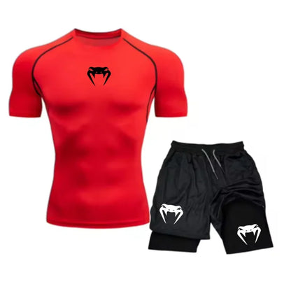 Apex Ritual Men's Training Set – Short-Sleeve Tee & Quick-Dry Mesh Shorts