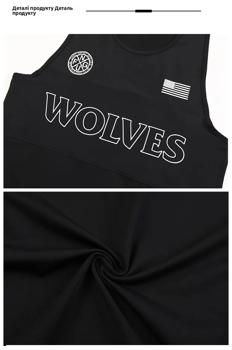 Apex Ritual – Wolf Head Basketball Training T-Shirt – Breathable High Elasticity Moisture-Wicking