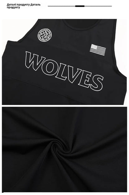 Apex Ritual – Wolf Head Basketball Training T-Shirt – Breathable High Elasticity Moisture-Wicking