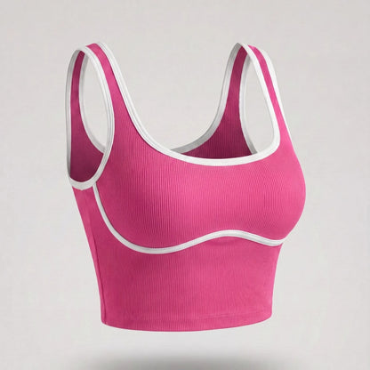 Apex Ritual – Color Blocking Sports Vest Women – No-Wire Push Up Fitness Bra