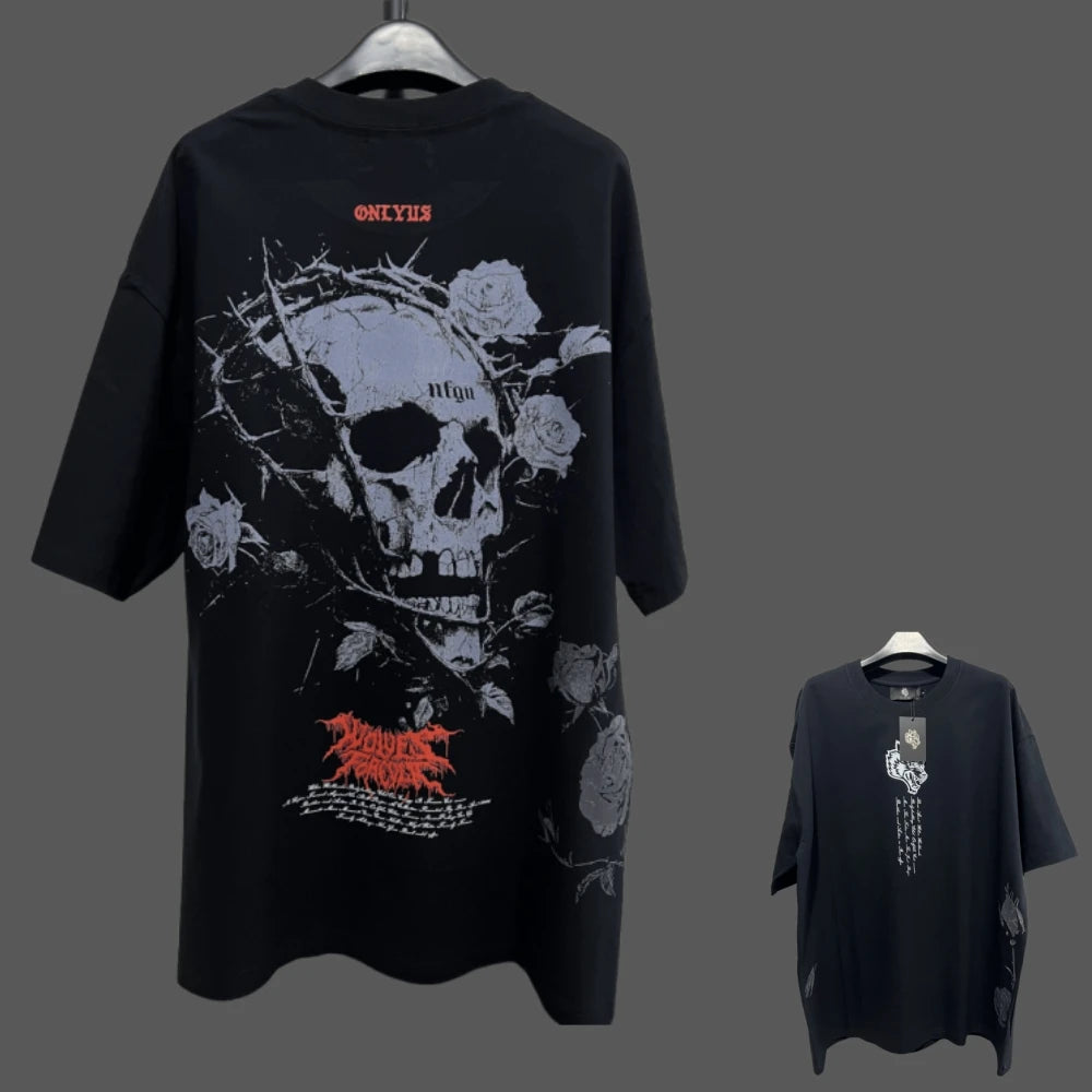 Apex Ritual – Anime Print Men's Crewneck T-Shirt – Loose Casual Fitness Training Cotton Tee