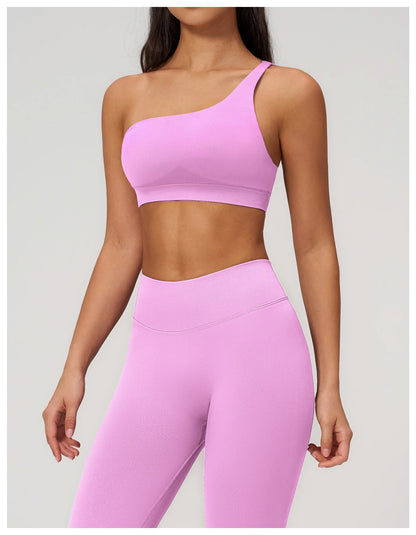 Apex Ritual – Seamless Sport Bra Women – Breathable Shockproof Oblique Shoulder Yoga Bra Sportswear