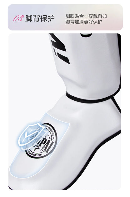 Apex Ritual – PU Leather Boxing Shin Guards – MMA & Muay Thai Ankle Protector Shin Pads